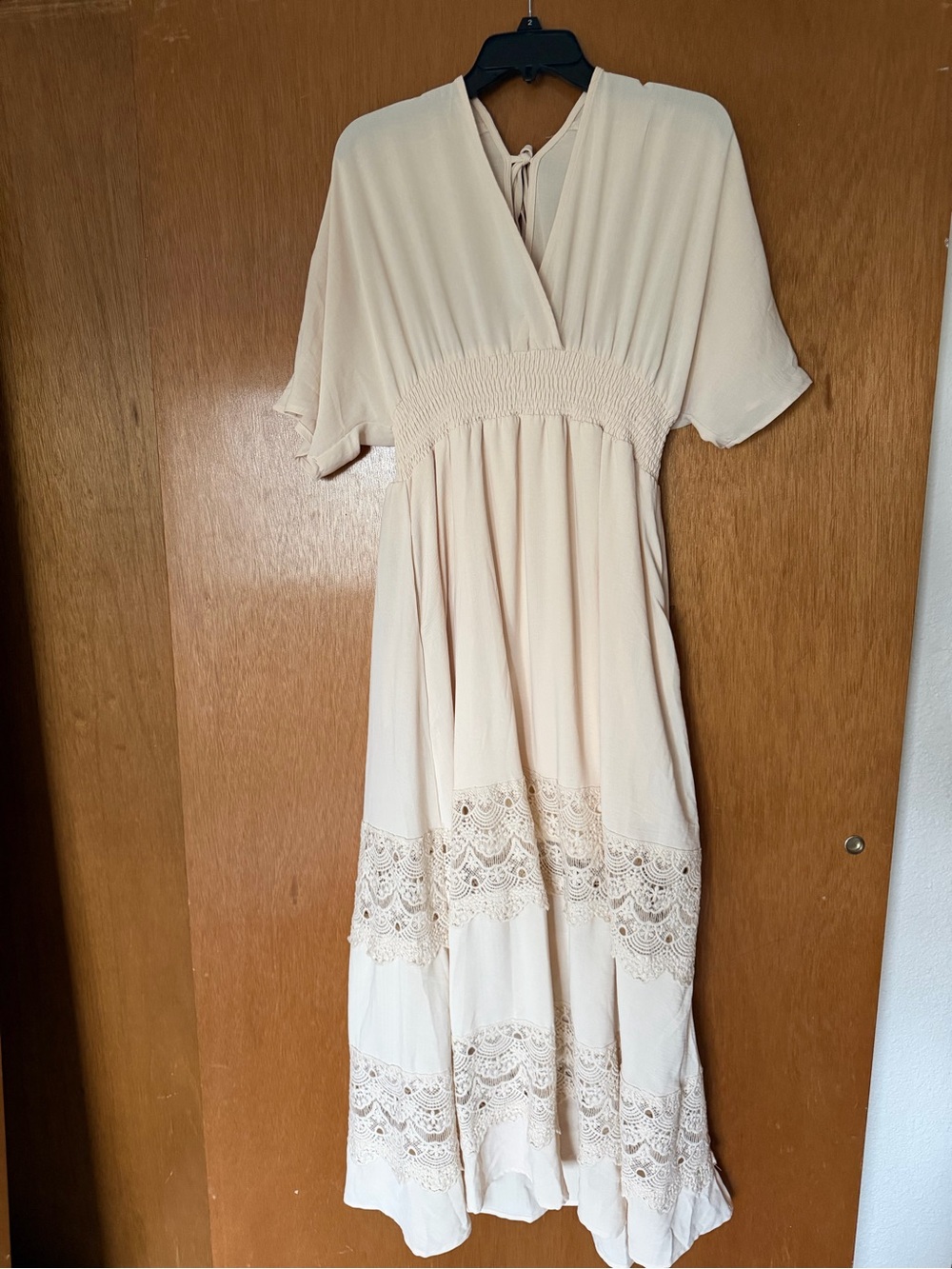 Baltic Born Cream Lace-Trim Maxi Dress